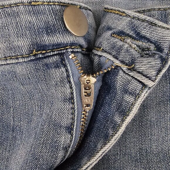 Baccini Denim Vintage Tailored Boho Midi Stretch Pencil Skirt - Picture 4 of 7